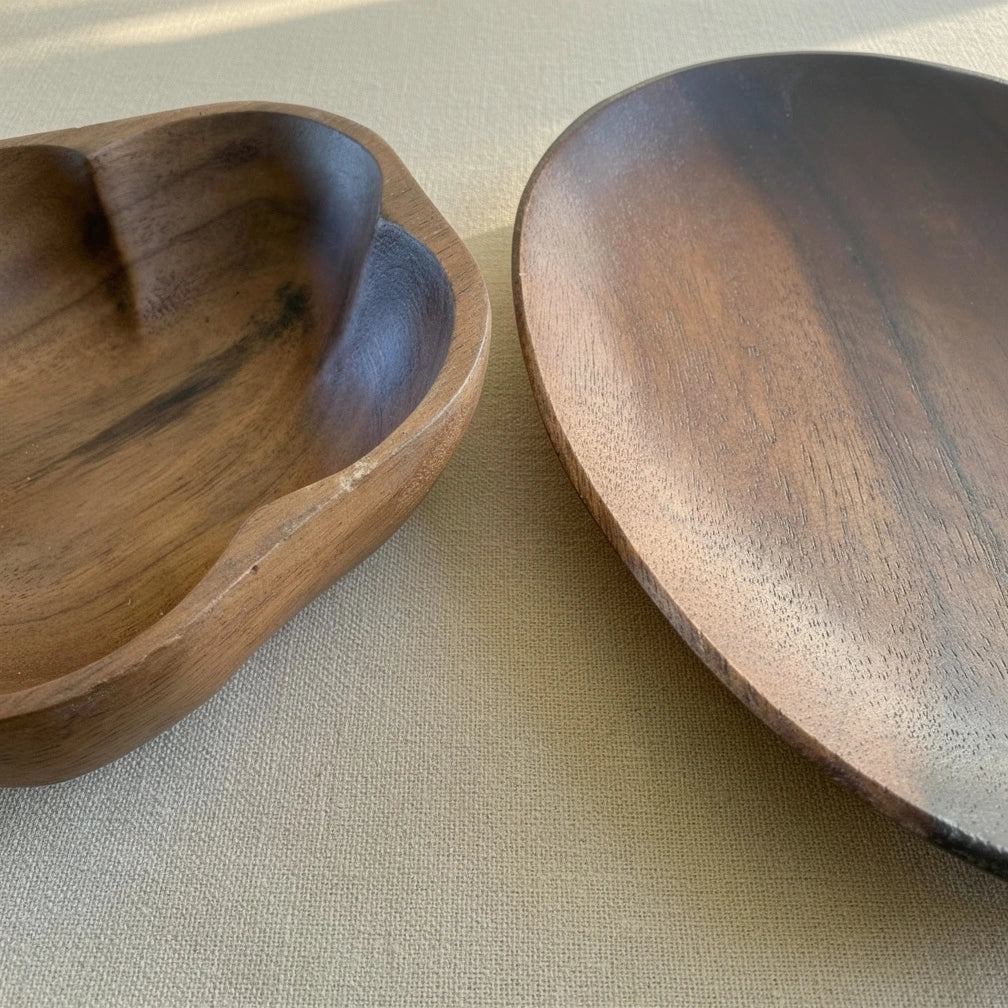 Acacia Dish Pair — Oval & Flower