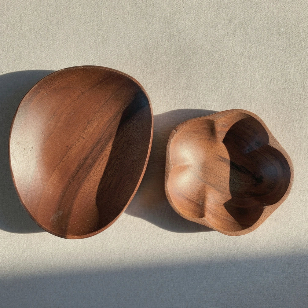 Acacia Dish Pair — Oval & Flower
