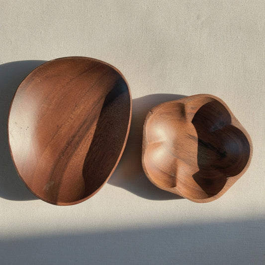 Acacia Dish Pair — Oval & Flower