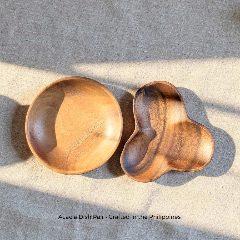 Acacia Dish Pair — Round & Clover