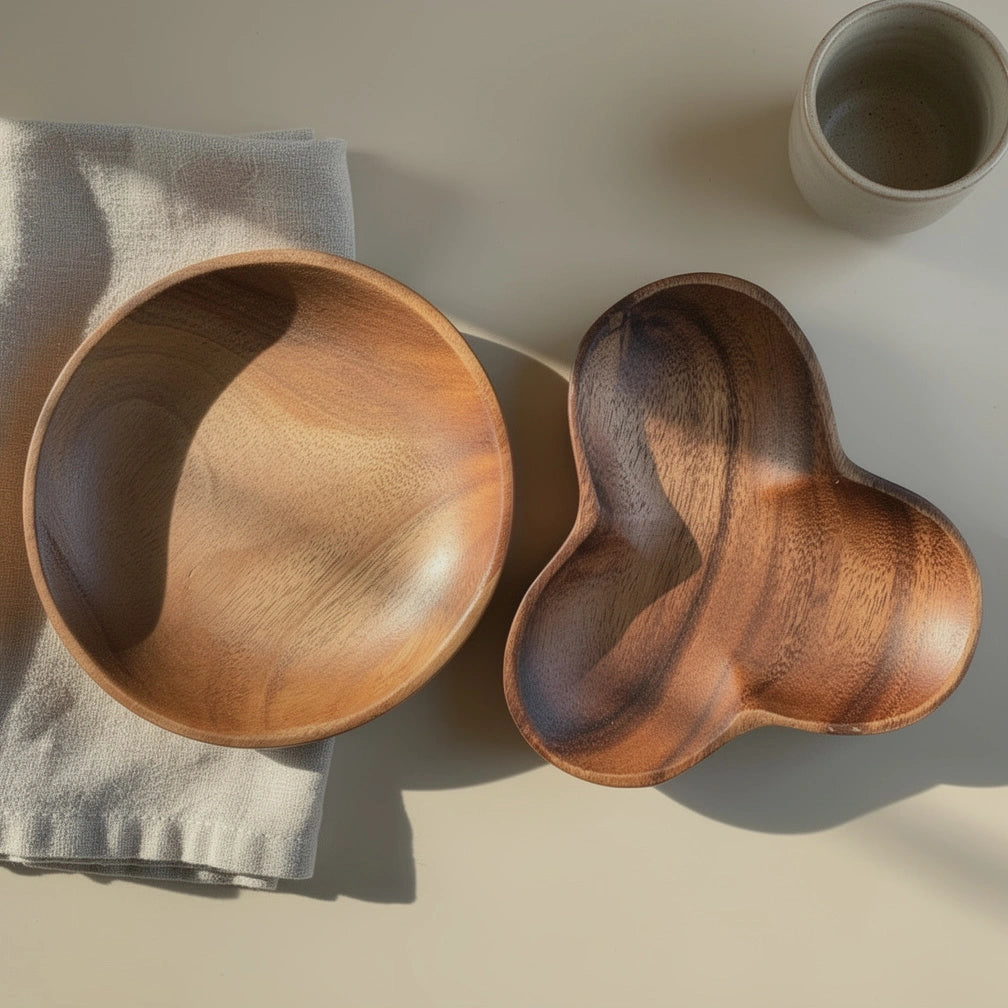 Acacia Dish Pair — Round & Clover