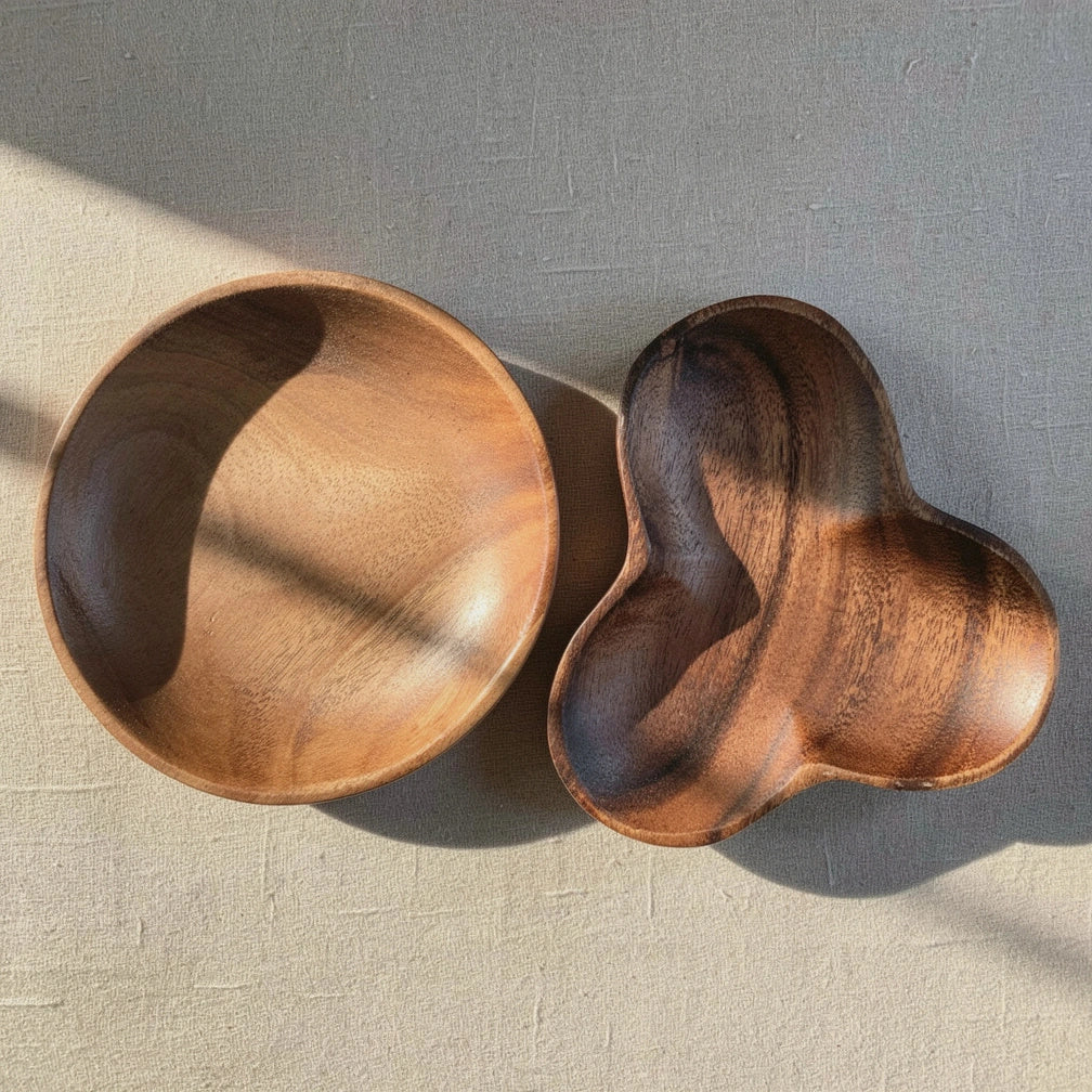 Acacia Dish Pair — Round & Clover